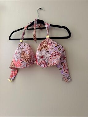 Women's Pink Patterned Halter Bikini Set